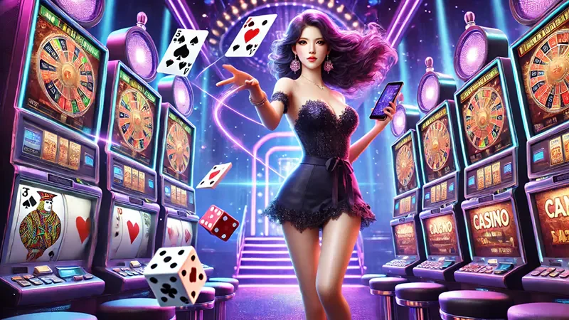 หน้าจอเกมสล็อต k5win แสดงวงล้อและสัญลักษณ์โบนัส